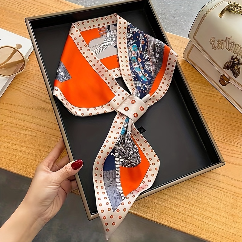 Ethnic Fashion Design - Boho Chic Orange Floral Print Skinny