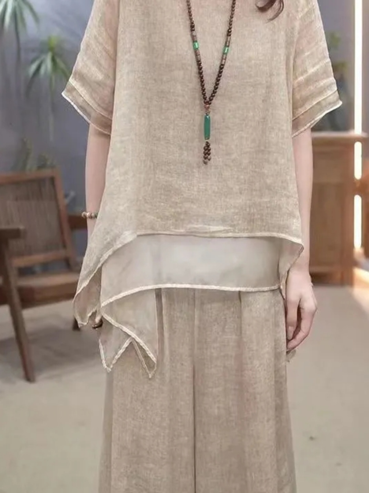 Retro Cotton Linen Set Women's - New Ethnic Fashion 评论和价格