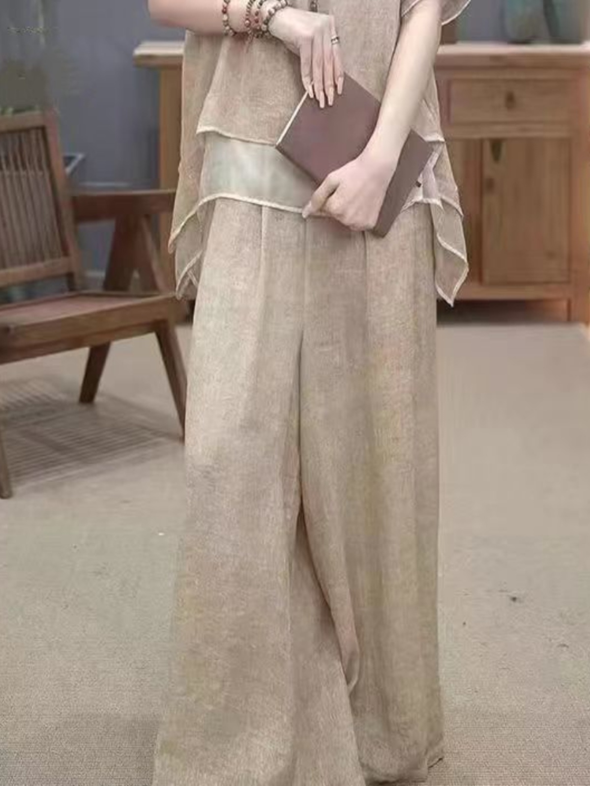 Retro Cotton Linen Set Women's - New Ethnic Fashion 评论和价格