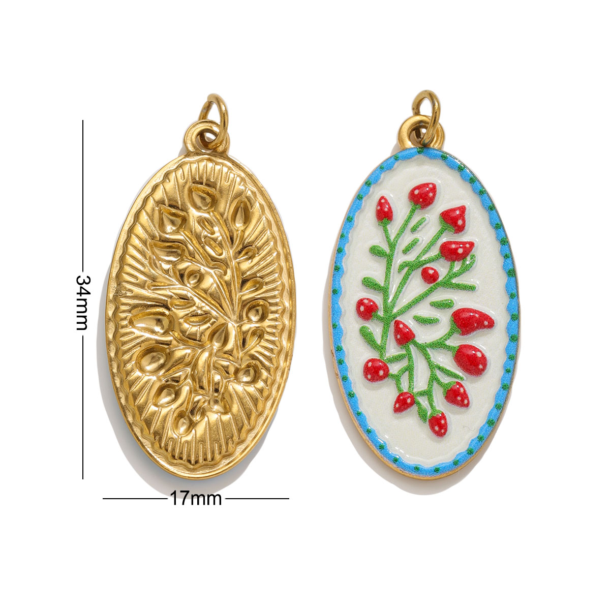 2pcs Boho Enamel Flower Pendan - Ethnic Fashion Design 评论和价格